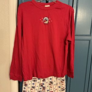 Disney Store Mickey Snowglobe Pajamas Vintage